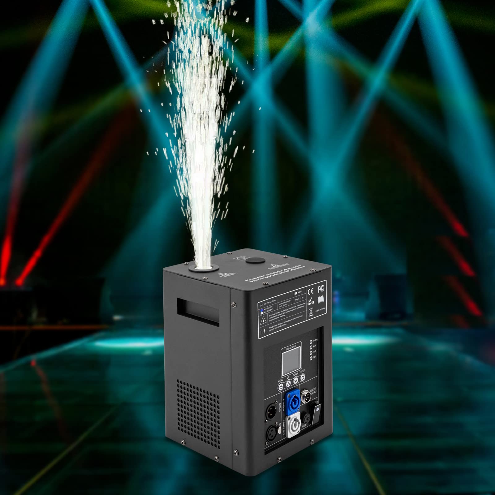 Pyrotechnikmaschinen 600W Feuerwerksmaschine BüHneneffekt Sparkular Machine Bühnenausrüstung Spezialeffekt Maschine Mit Fernbedienung Für Bar Party