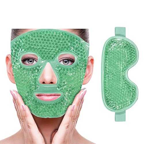 Máscara facial de hielo refrescante para reducir la hinchazón, bolsas debajo de los ojos, senos nasales, enrojecimiento, alivio del dolor, ojeras,