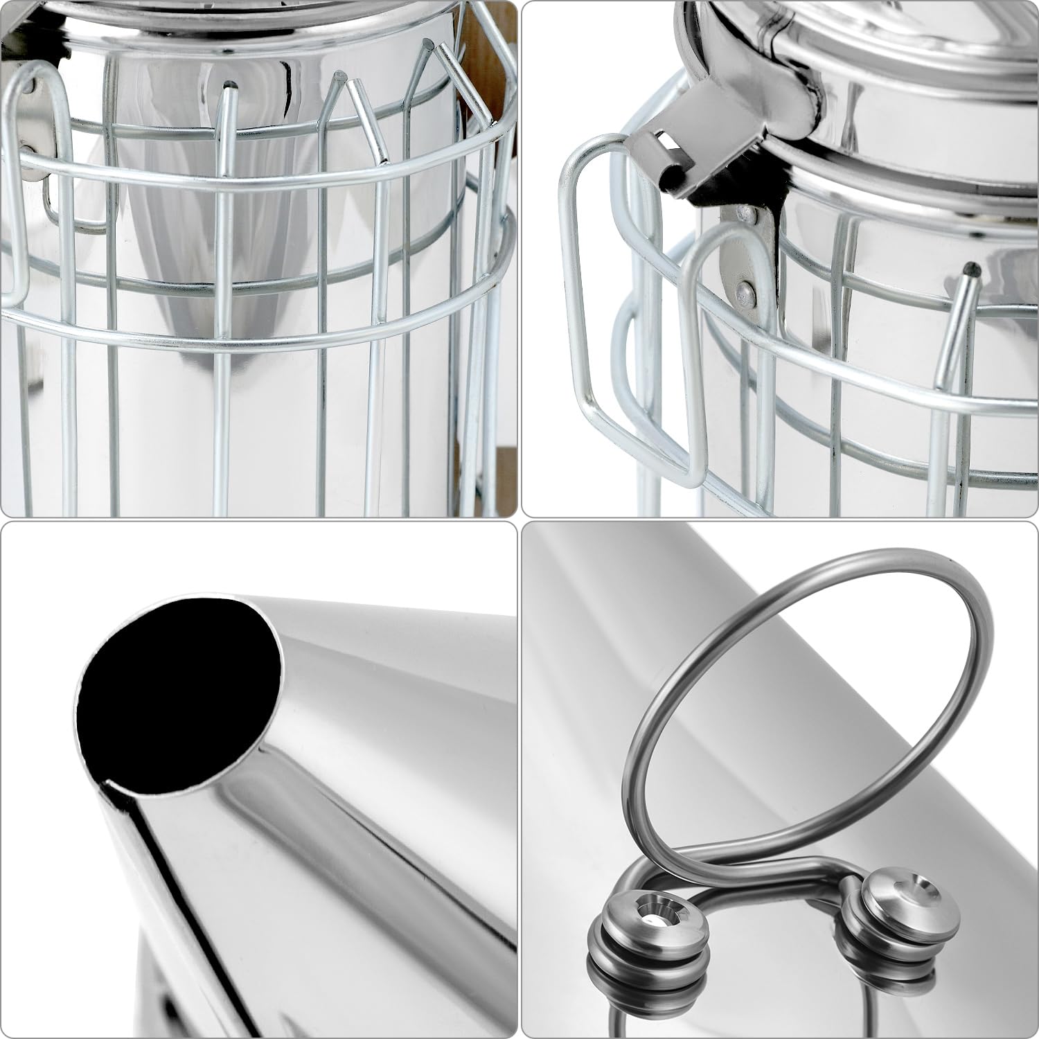 QWORK® Fumeur Bee Hive en acier inoxydable, fumeur d'abeille, fournitures d'apiculture