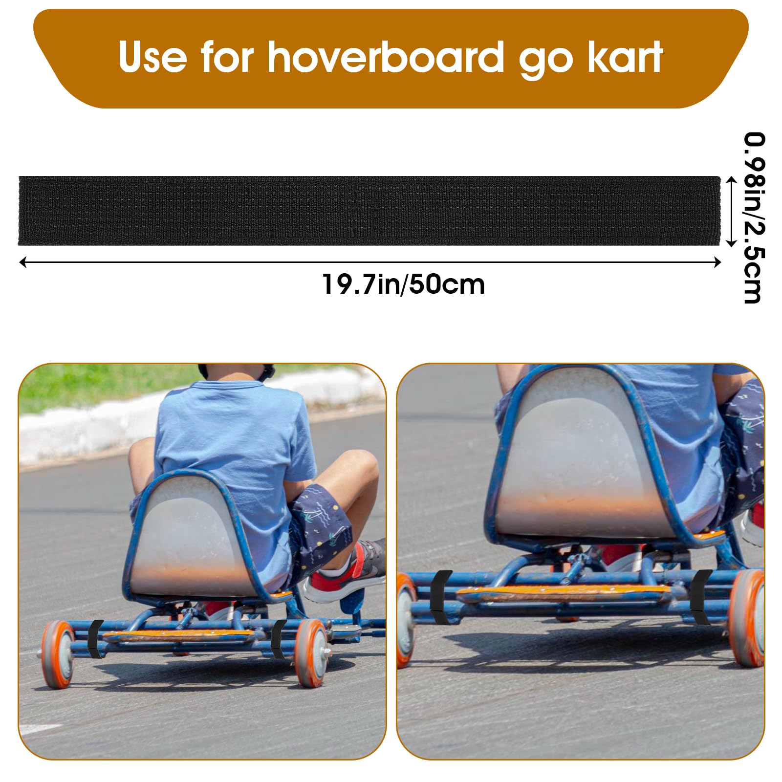4 paski mocujące do deski hoverboard, regulowane paski zastępcze do hoverboard, akcesoria do gokartów, kompatybilne z elektrycznymi skuterami samobalansującymi 50 cm