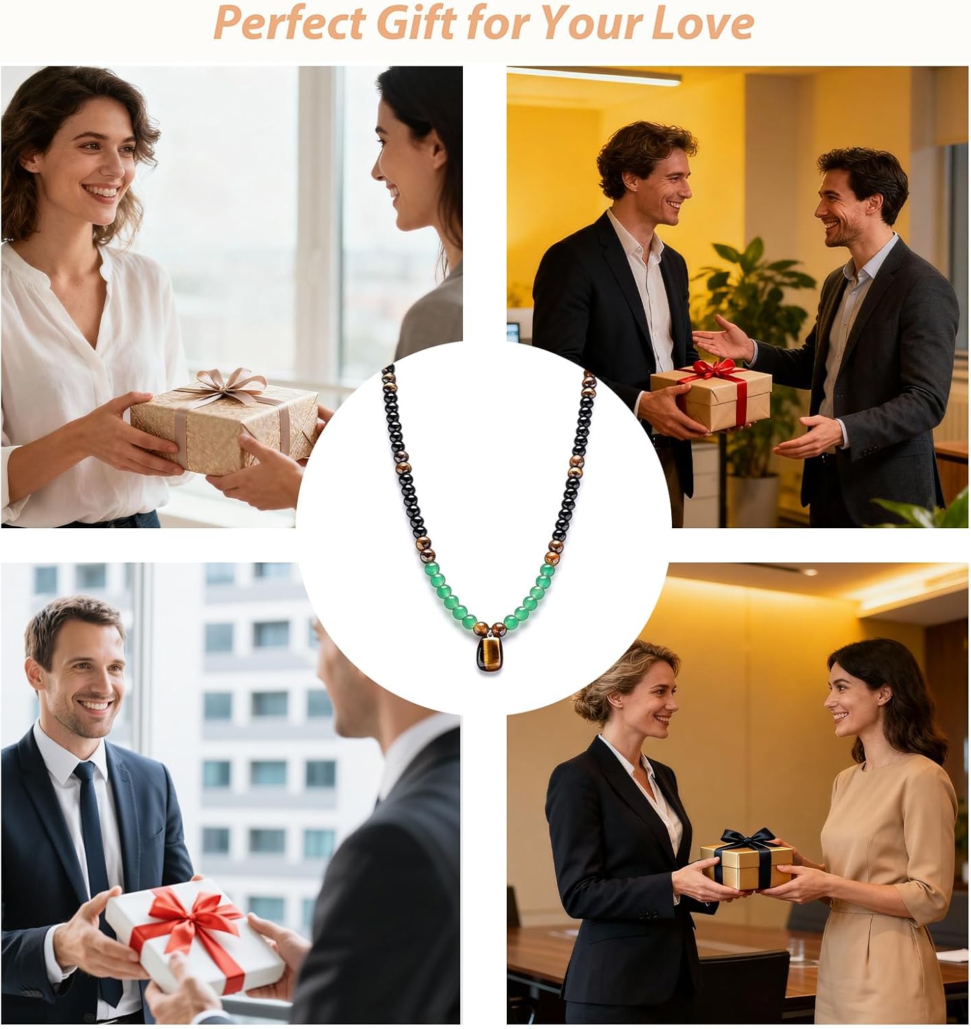 Roe Dolph Money Necklaces for Women Money Attraction Wealth Necklace Feng Shui Luck Jade Beaded Crystal Necklace Protection Spiritual Birthday Jewelry Gifts for Friends - Image 4