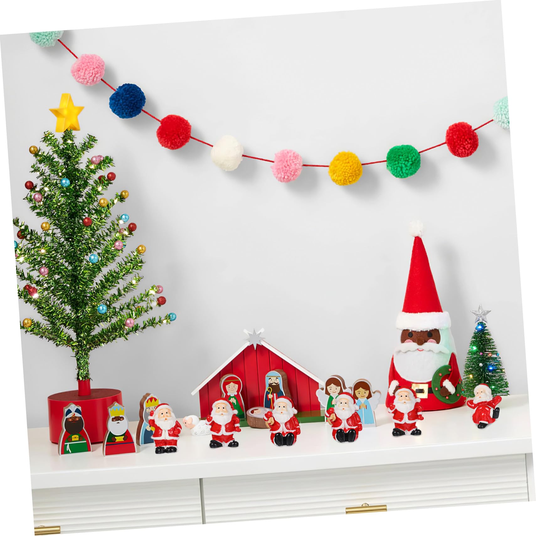 Alipis 12stücke Miniatur-weihnachtsmann aus Kunstharz für Weihnachtsdeko als Dekorative Figur für Mikrolandschaften und Bastelarbeiten für Weihnachtsschmuck Zufälliger Stil