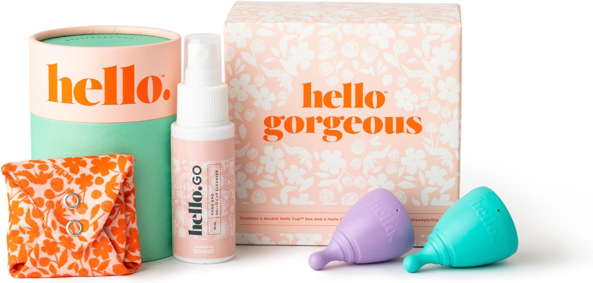 The Hello Cup Mini Starter Pack (Double Box XS/SM + Spray) + 1 Free Liner 1 ea