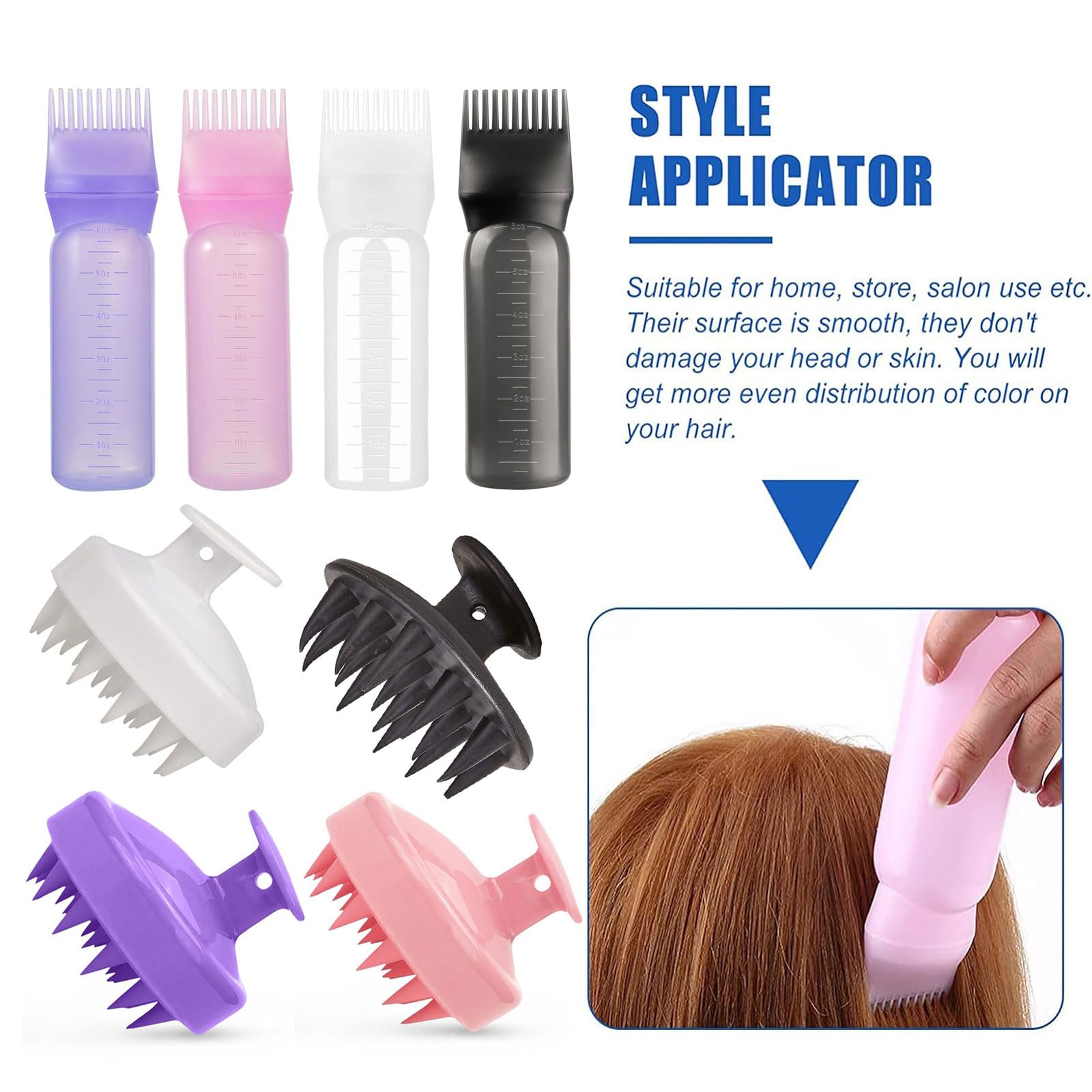 Lot De 2 Peignes Applicateurs Pour Racines – 170g – Huile Pour Cheveux – Plastique Noir