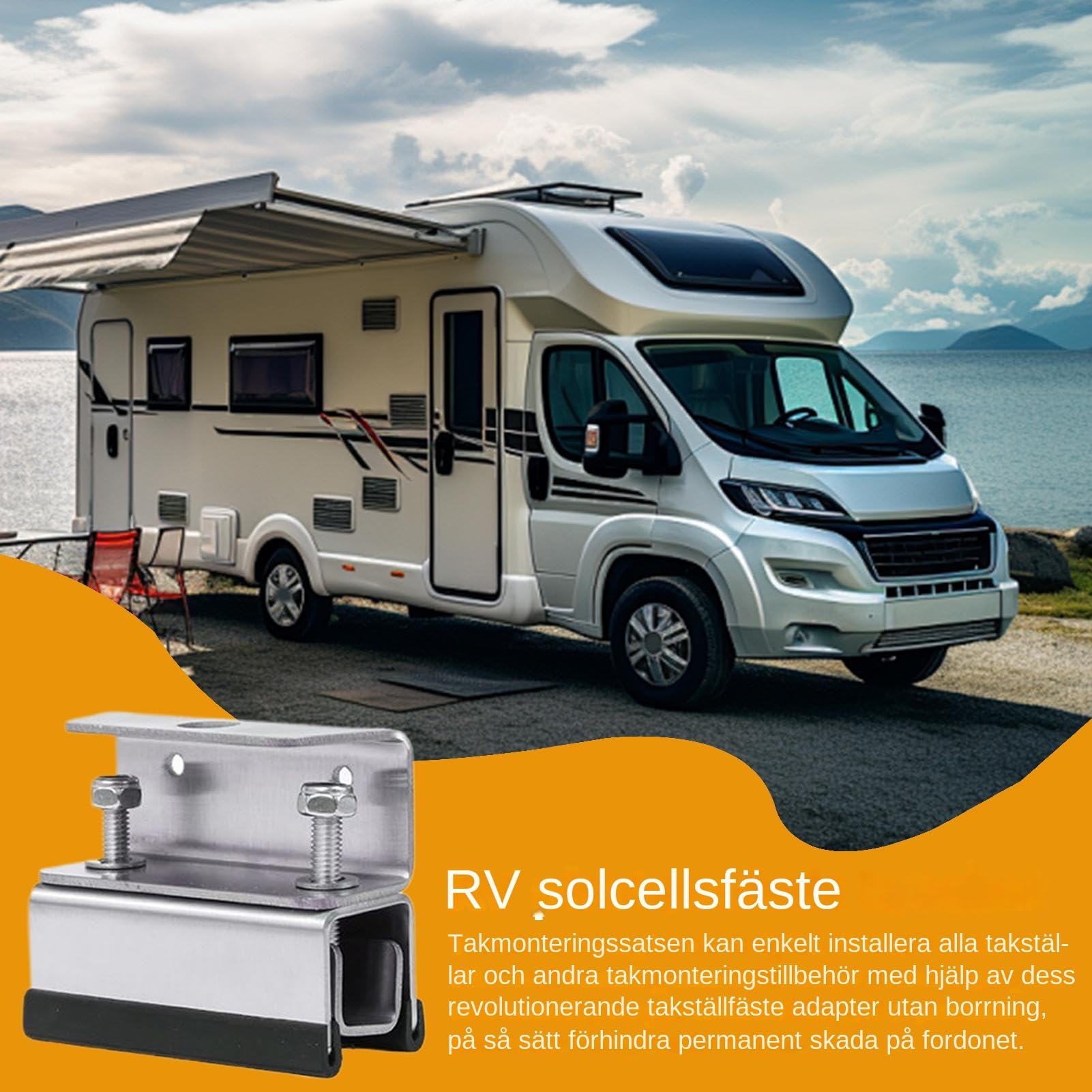 Soportes De Montaje Para Paneles Solares 4X Soportes Fotovoltaicos | Estructura De Acero Inoxidable Para Techos De Caravanas, Embarcaciones, Remolques Y Camping
