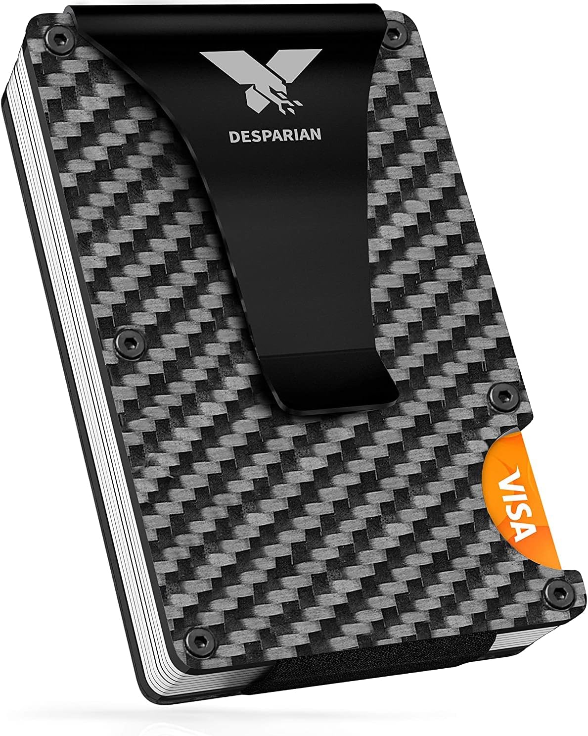 Minimalist Carbon Fiber Slim Wallet | RFID Blocking Front Pocket Wallet | Carbon Fiber Money Clip | Credit Card Holder for Men and Women
