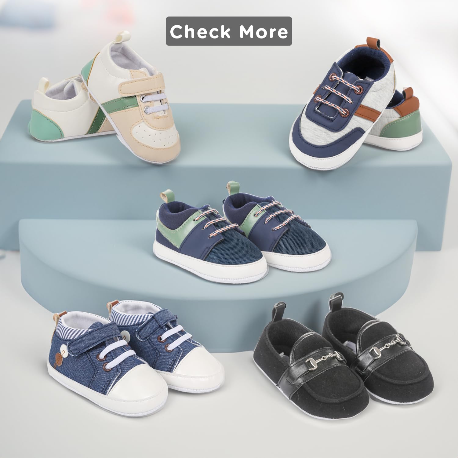 Mee Mee Soft Adorable Baby Booties 0-12 Months – Cotton Slip-On Infant Shoes (Grey) - Image 8 thumbnail