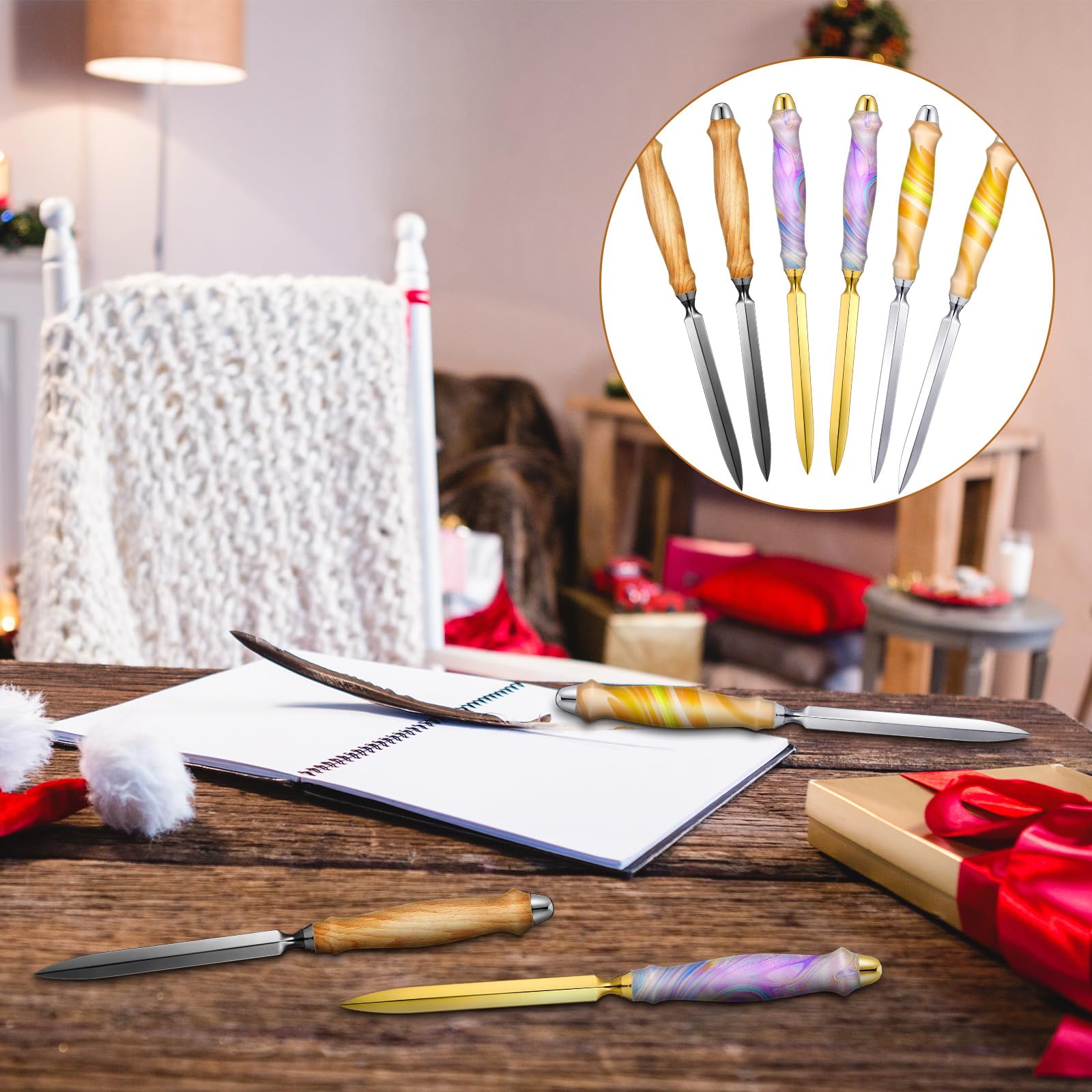 Kit Tournage Sur Bois Pour Ouvre-lettres - 9 Pièces Métal - DIY Bricolage Créatif