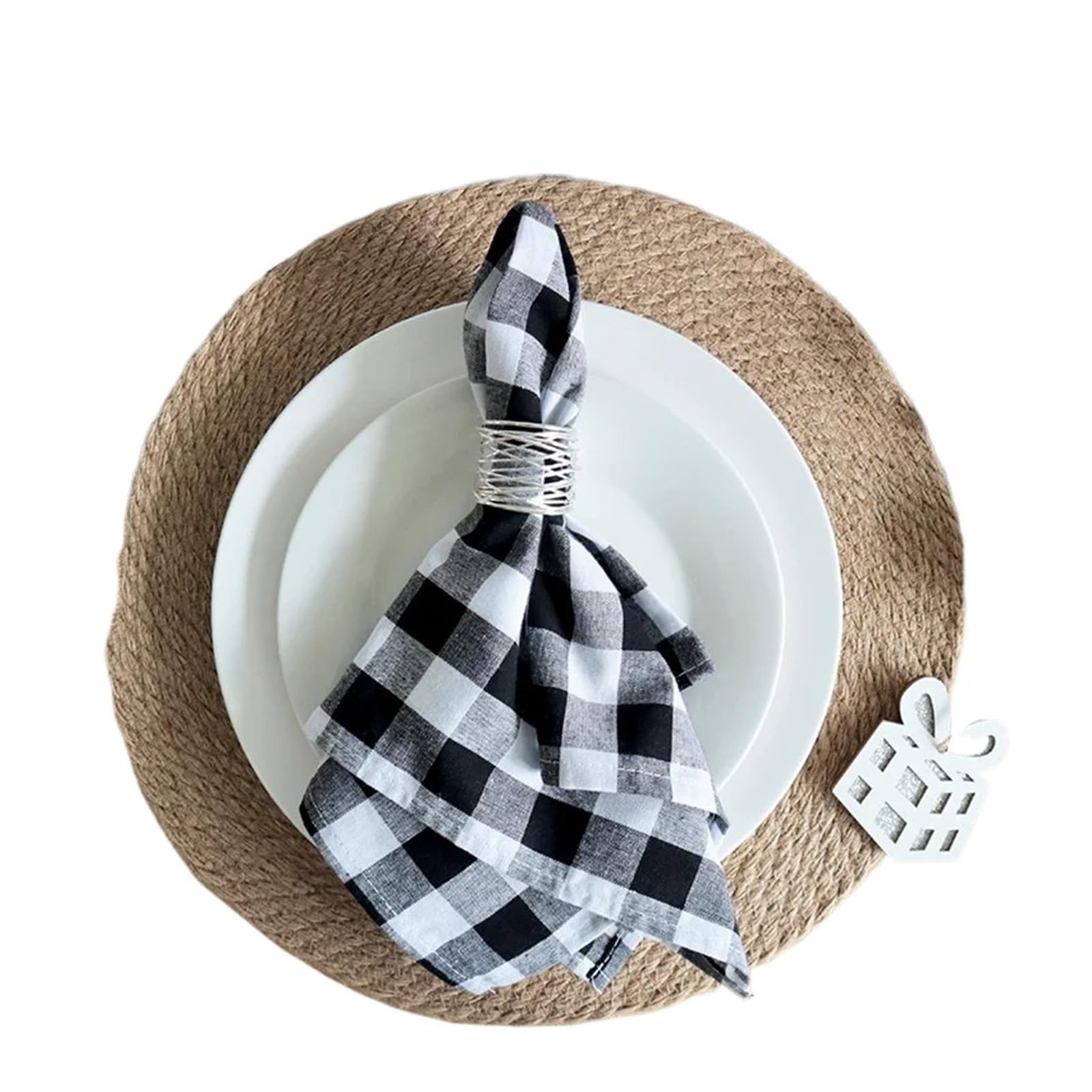 Napkins Cloth Set Of 6 40x40cm Tablecloth Napkins Polyester Thickened Pads, Reusable Kitchen, Dining, Holiday Decorations(Color 04)