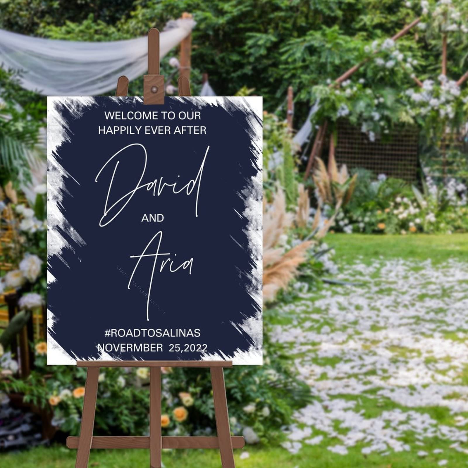 Panneau de bienvenue de mariage champêtre personnalisé à imprimer