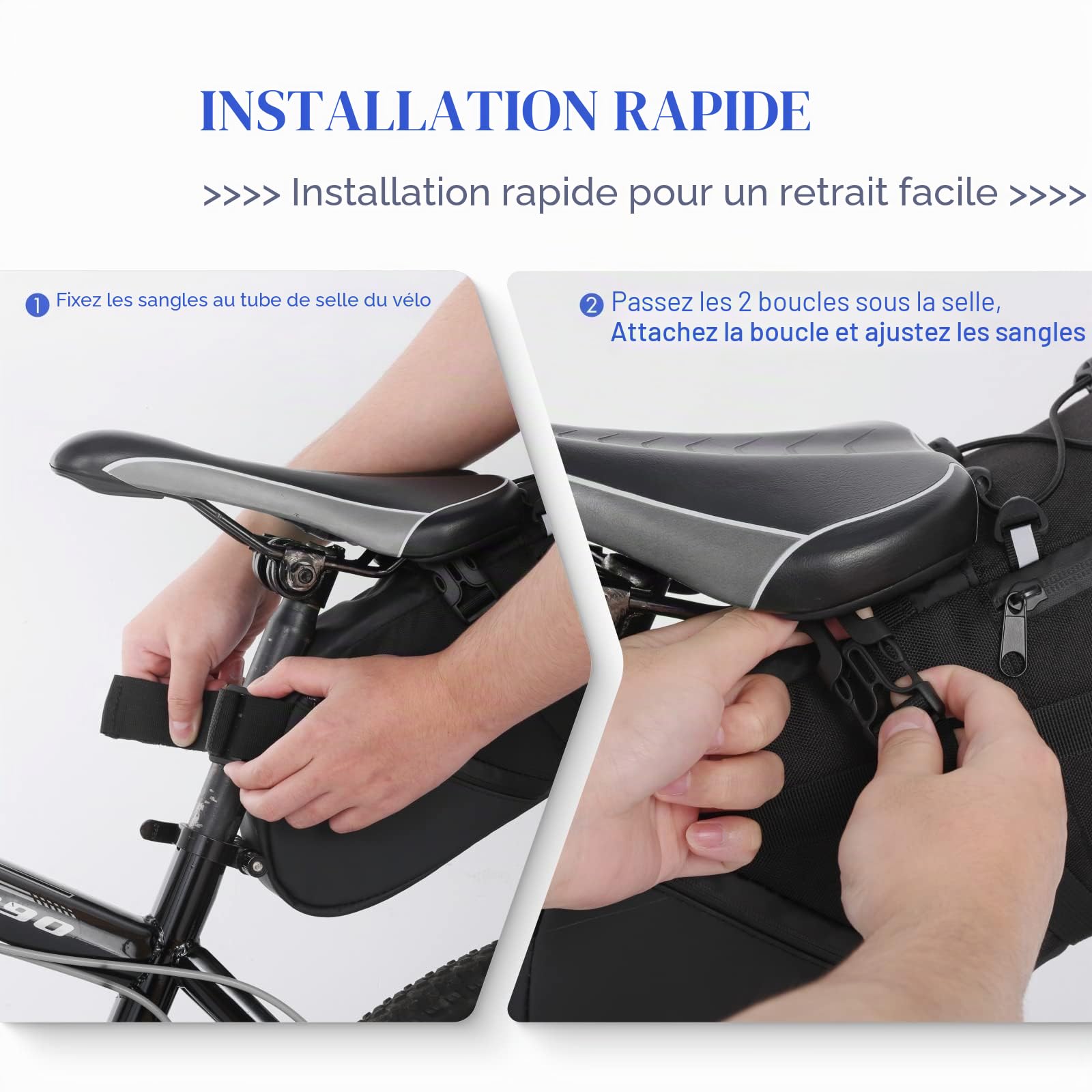 Lixada Sacoche pour porte-bagages arrière de vélo multifonction, Bike Saddle Bag - 10L