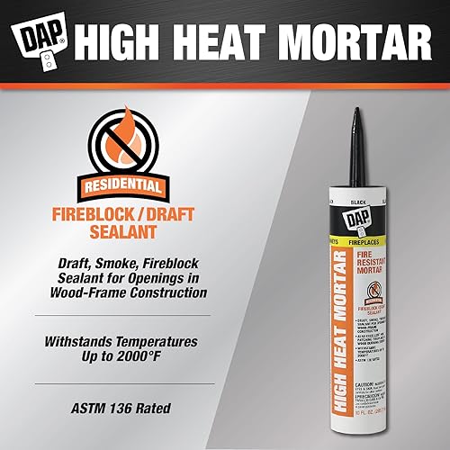 Miniatura 2 de Dap 18854 10 onzas Mortero para hogar y estufa de calor intenso, color negro, 18854