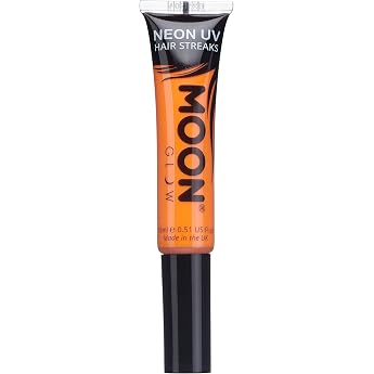 Moon Glow - Neon UV Hair Colour Streaks 15ml Orange   Glows brightly under UV Lighting!