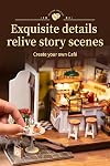 Rowood Miniature House Kit,DIY Miniature Dollhouse Kits for Adults to Build to Live in,Mayberry Street Miniatures,Wooden Adults Craft Kits,Mini Model Kits with LED,Birthday for Teens(NO.17 Cafe)