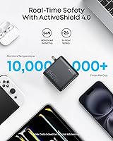 Vista 6 de Anker Cargador para laptop, 140 W máx. 4 puertos GaN USB C bloque de cargador con pantalla inteligente, adaptador de corriente de carga rápida