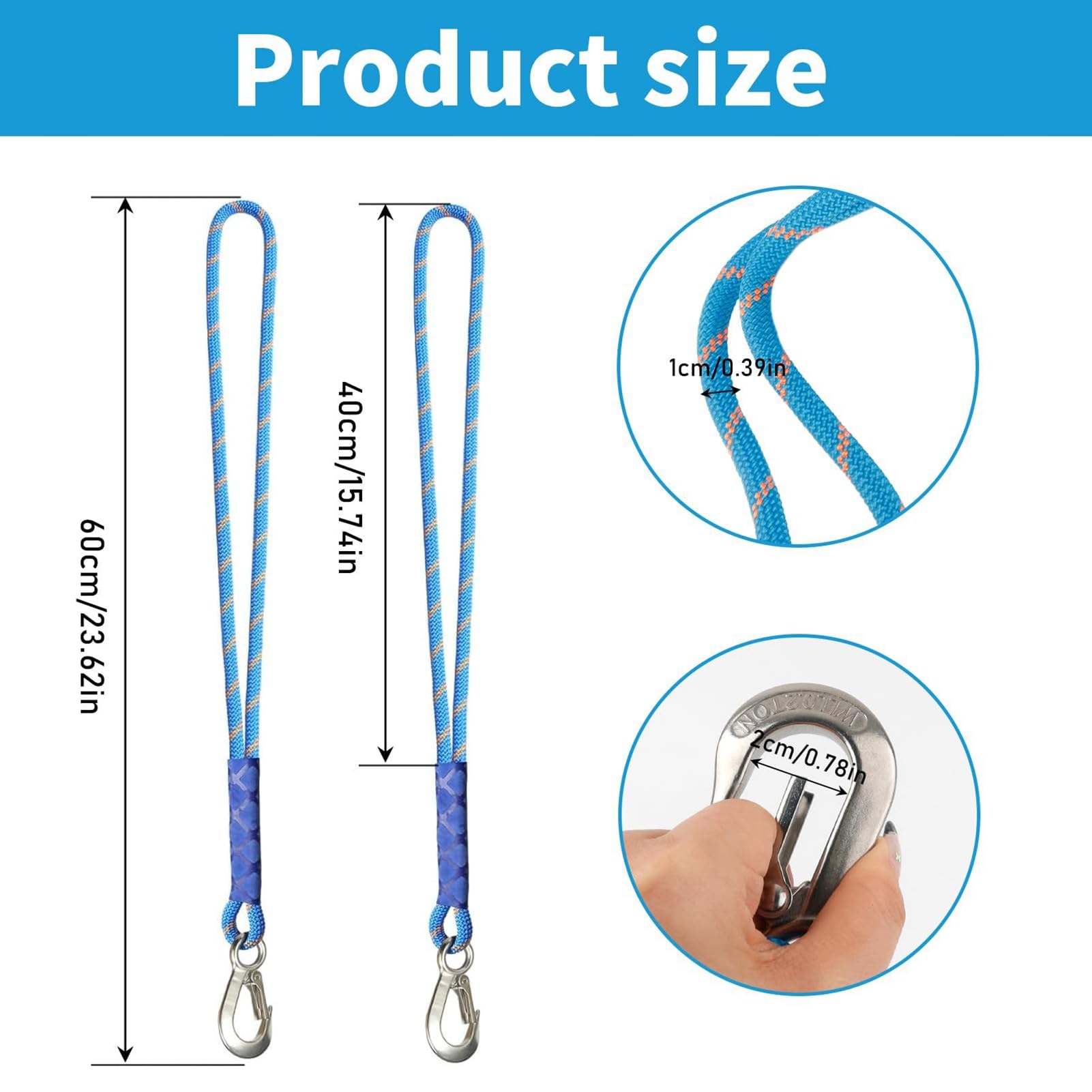 Sangles d'arbre pour balançoire – Corde de fixation pour hamacs | Construction en acier inoxydable et polyester avec longueur réglable, idéale pour jardin, porche, terrasse, intérieur, extérieur