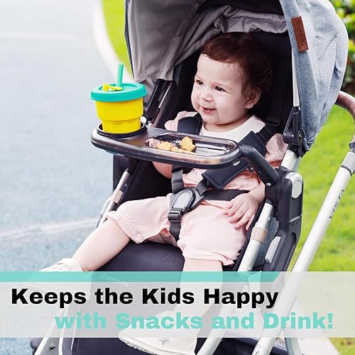 Miniatura 4 de Bandeja de aperitivos para UPPAbaby VistaVista V2Vista V3CruzCruz V2RumbleSeatRumbleSeat V2, bandeja para cochecito con portavasos y cuenco