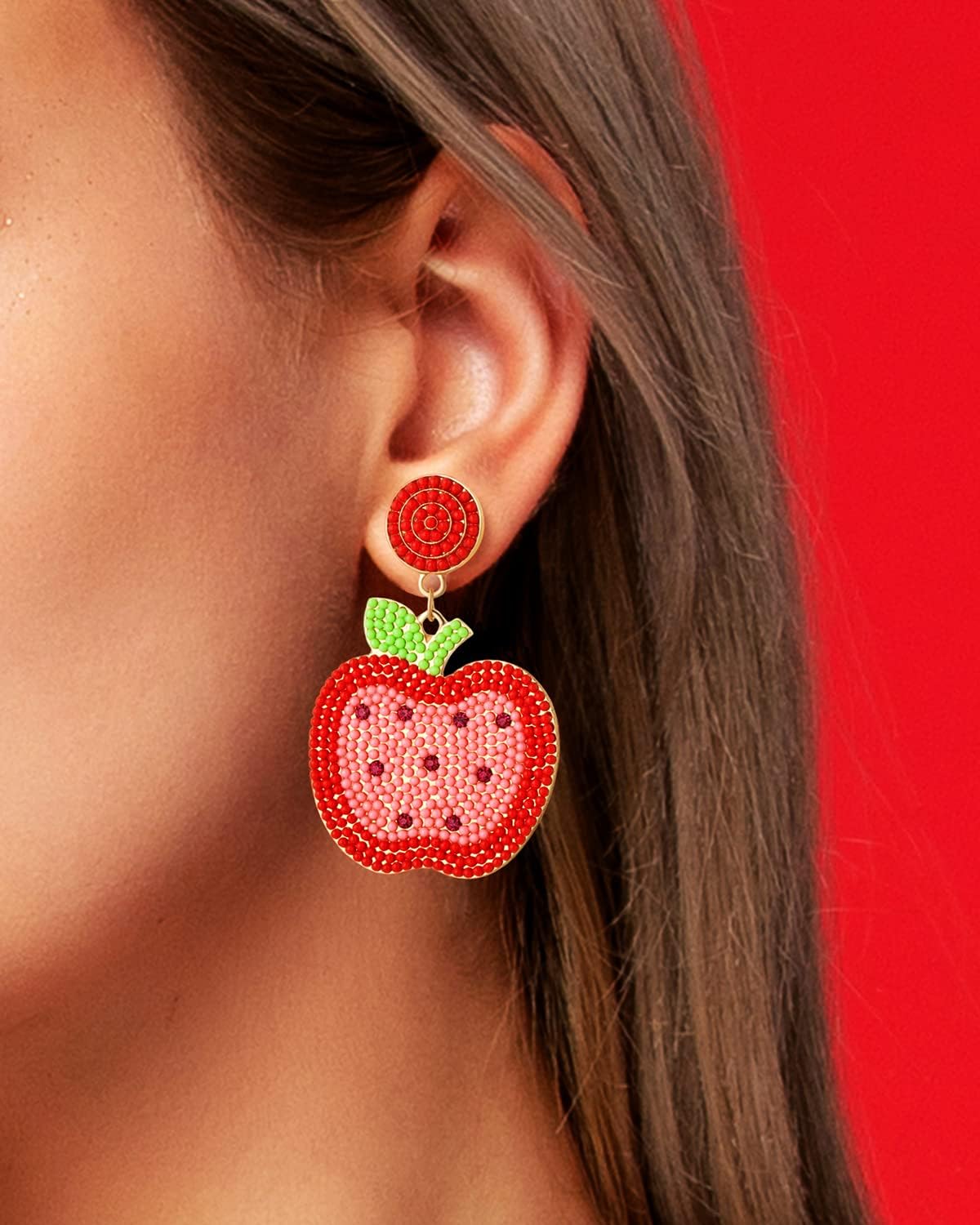 Teacher Earrings for Women Rhinestone Beaded Dangle Drop Pencil FRIYAY Earrings Colorful Teacher Appreciation Earrings Back To School Jewelry Set - Image 3