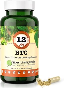 Silver Lining Herbs 12 Bone Tissue and Cartilage - Natural Herbal Support for Dogs Structural System - Maintains Canine Mobility, Flexibility and Vitality - 90 Capsules