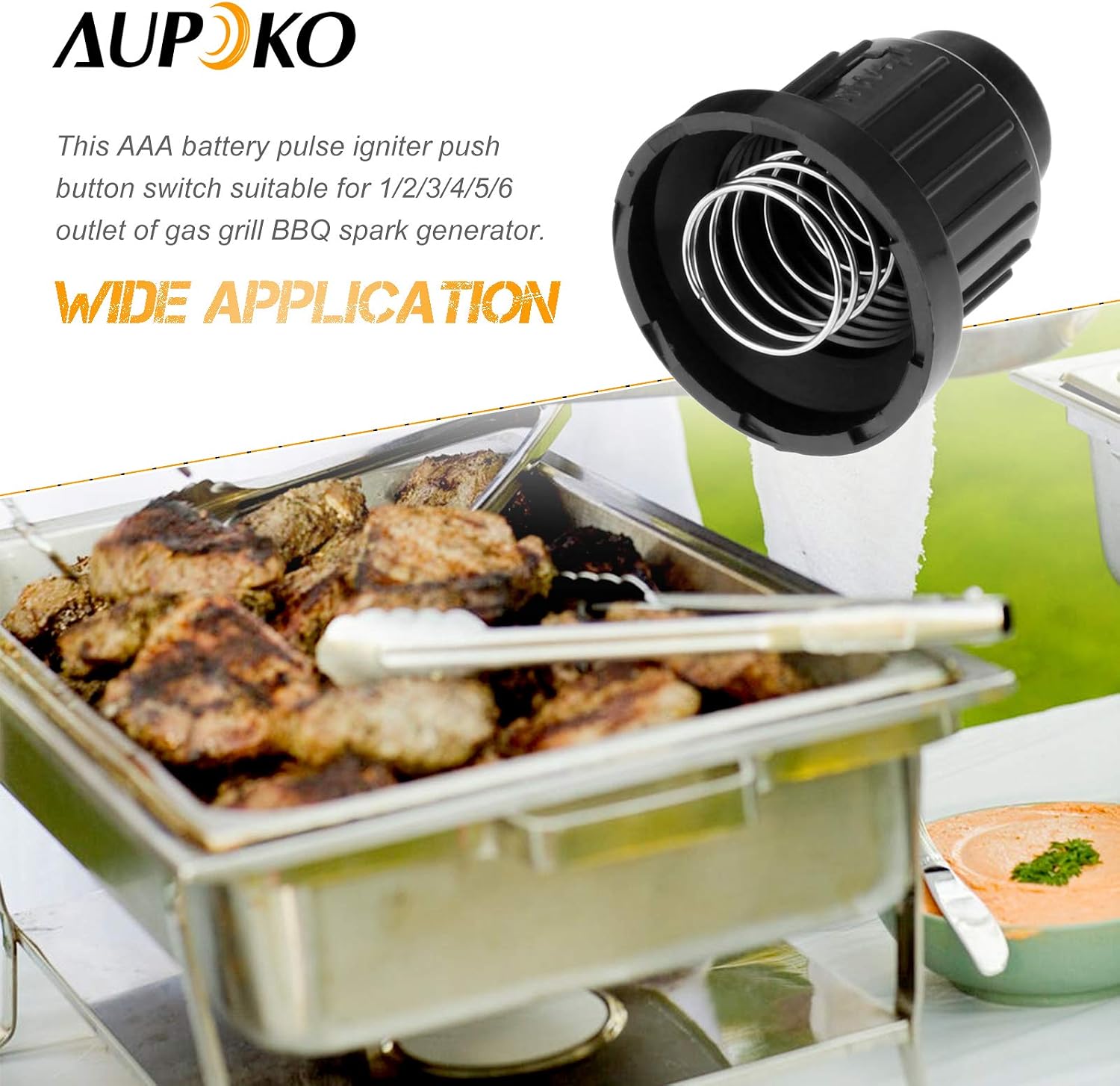 Aupoko AAA Battery Push Button Igniter Ignitor Cap, 2PC Propane Gas fire Pit AAA Battery Pulse Electronic Igniter Push Button Switch Cap