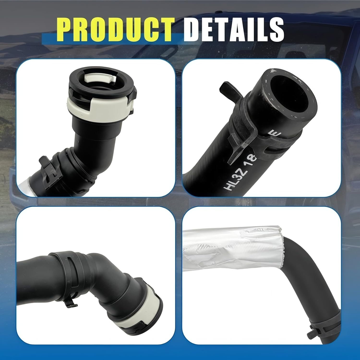 HVAC Heater Water Hose Inlet-Outlet Fit for Ford F150 2017-2020 Replace HL3Z-18472-E HL3Z-18472-F