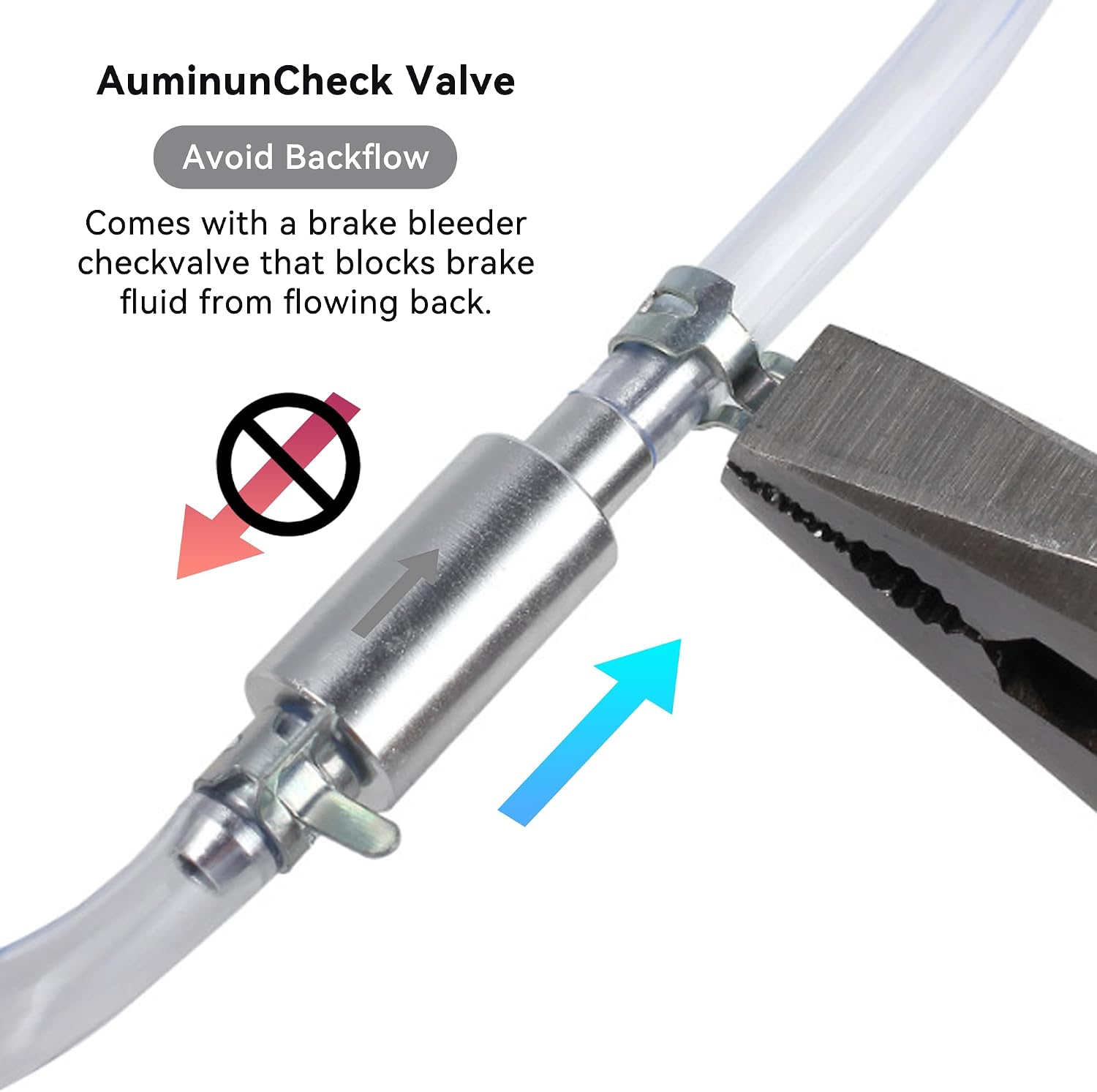 Brake Bleeder Hose,Practical Brake Bleed Hose Kit with One Way Check Valve & Clamp for Bleeding Repair,Universal Motorcycle and car Accessories Brake System Bleeding Tools (+2Nozzle Cap)