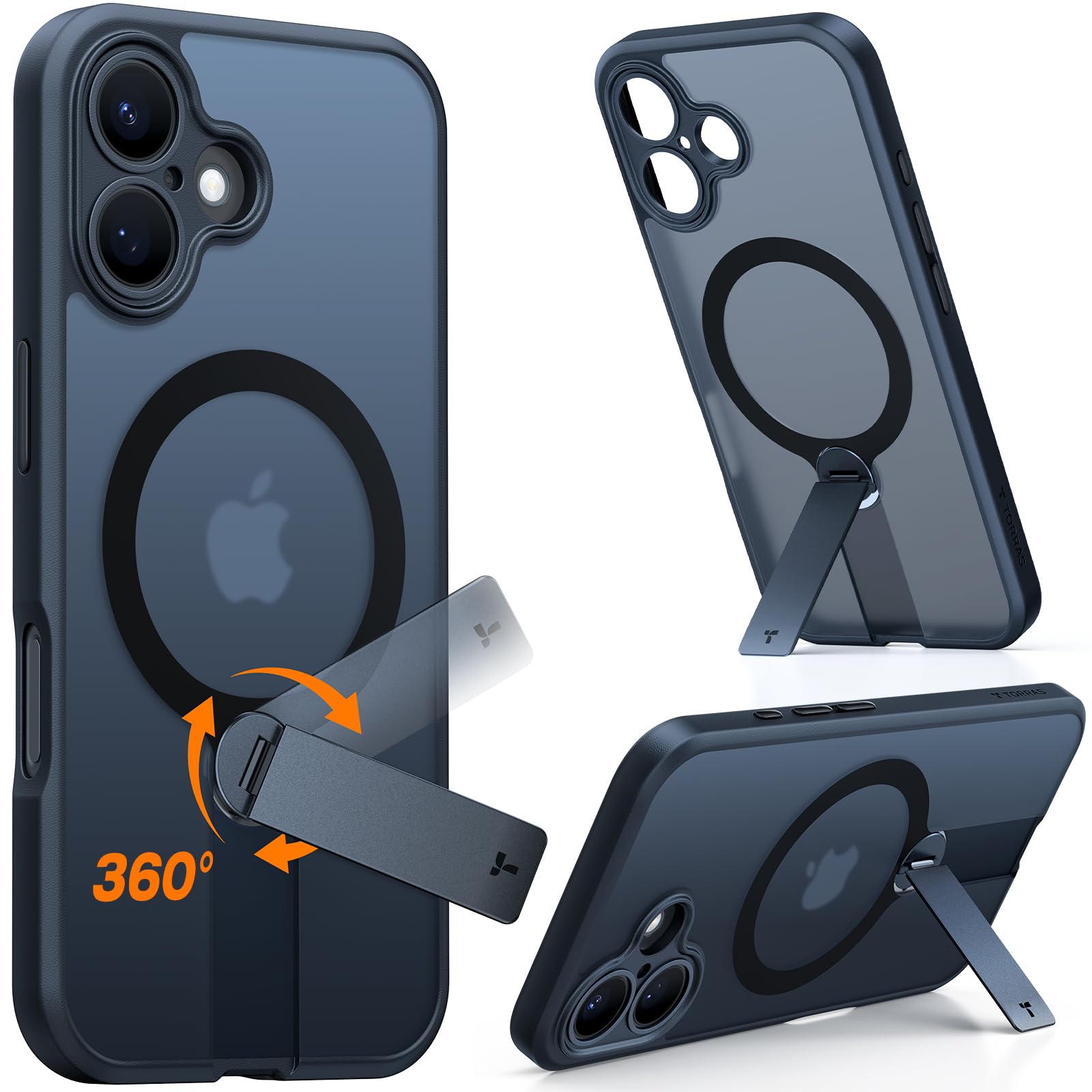 Amazon.com: TORRAS Magnetic 360°Stand Case for iPhone 16 Case
