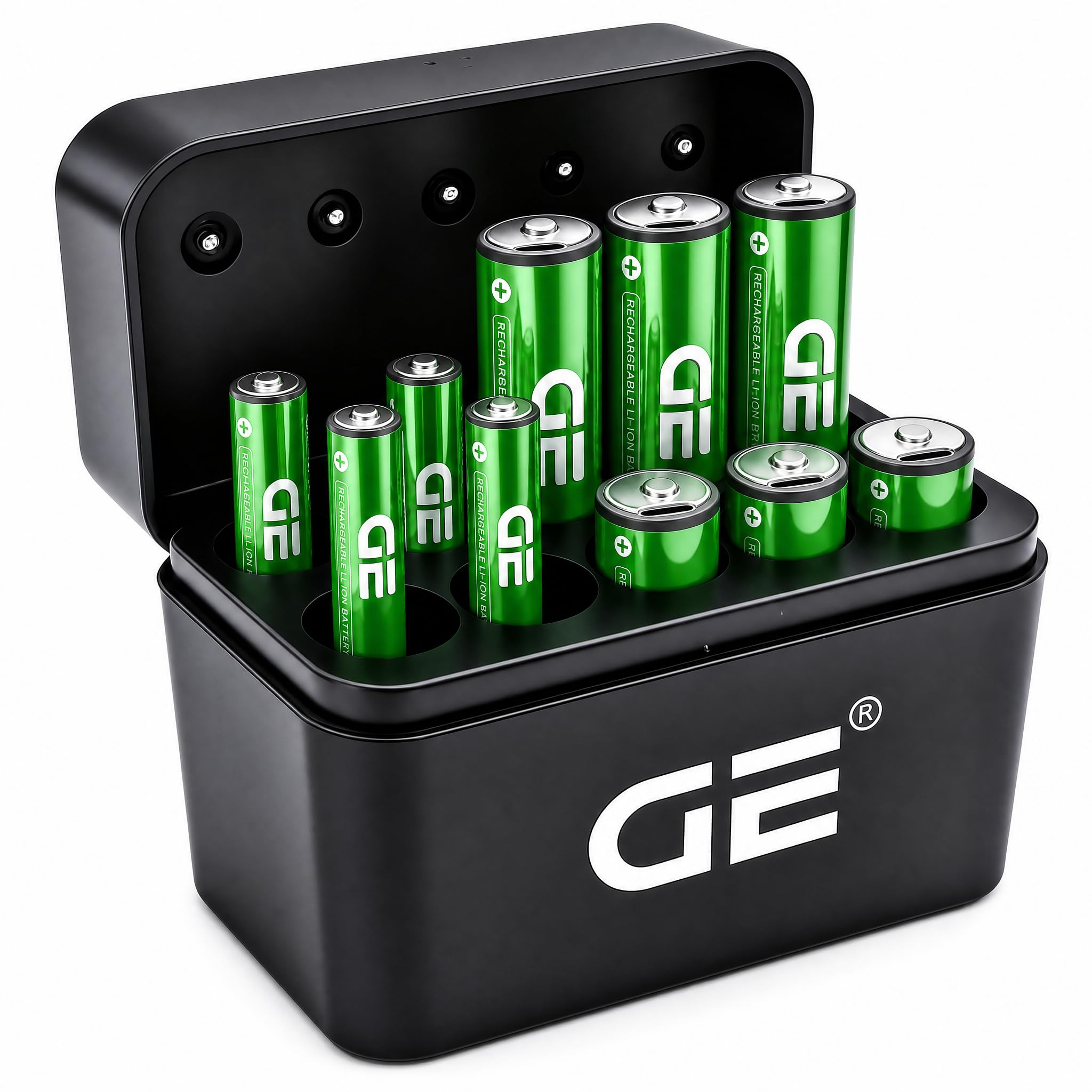 GE® AA AAA Rechargeable Batteries (Lithium 1.5V - 2500 mWh & 600 mWh) - New Launch in 2026 | Fast Charge Mode (Direct USB‑C + Wireless) | Pack of 10 Batteries | 10 Years of Life and 1,500+ recharges-image-41