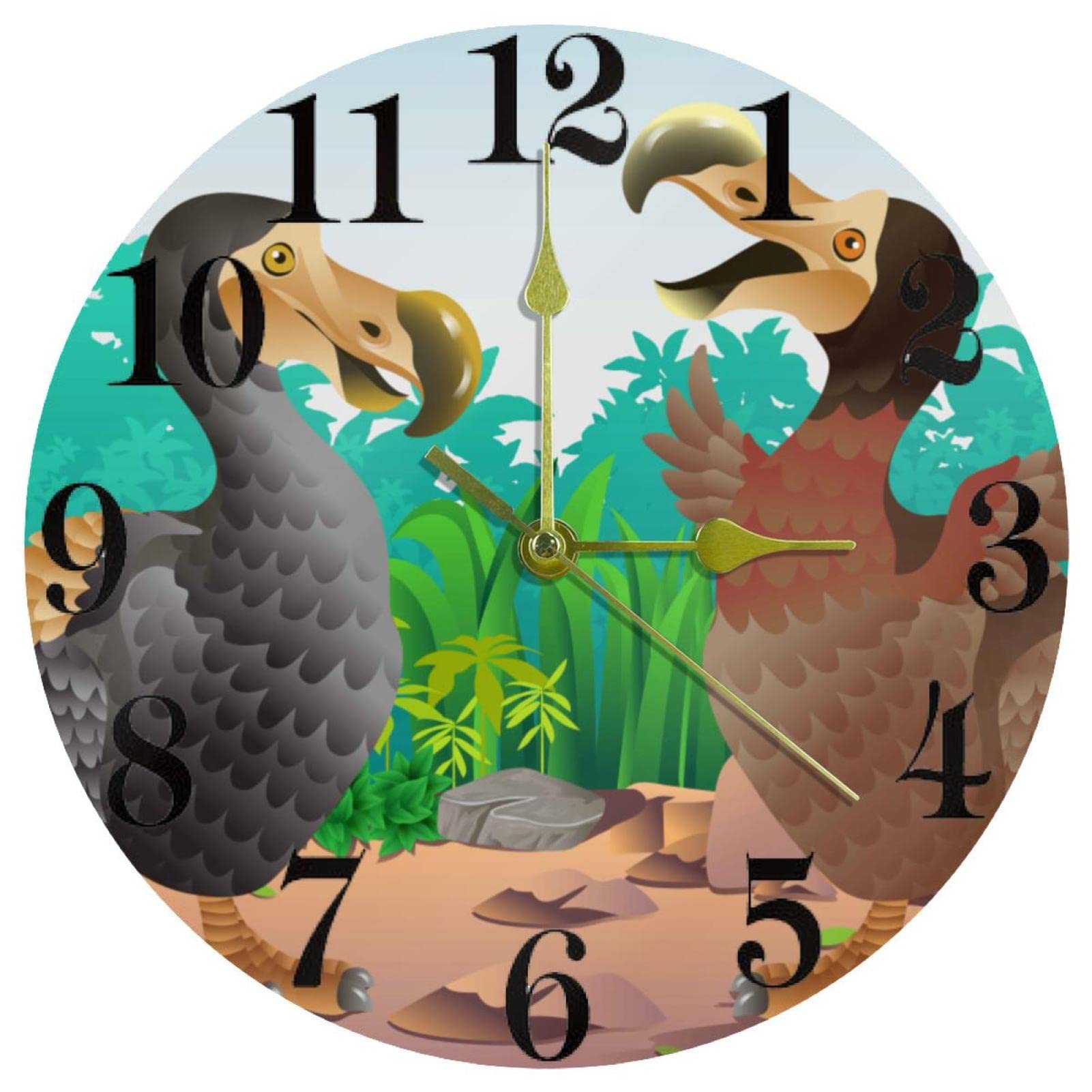 Horloge murale Dodo Oiseaux silencieuse pour décorer la chambre et l'école