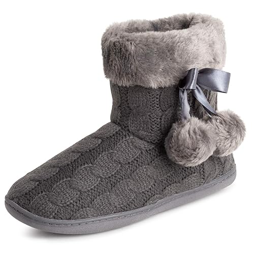 Polar Womens Memory Foam Pom Pom Winter Faux Fur Luxury
