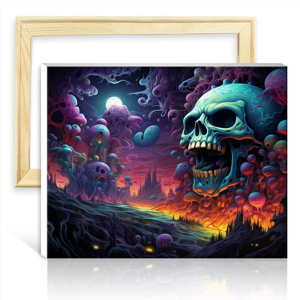 TANGFEIY Paint by Numbers Brushes Kits Hell Skull DIY Oil Painting with Brushes and Acrylic Pigment for Home Wall Decor Adult Kids Gift No Frame(30x40cm) — image 1