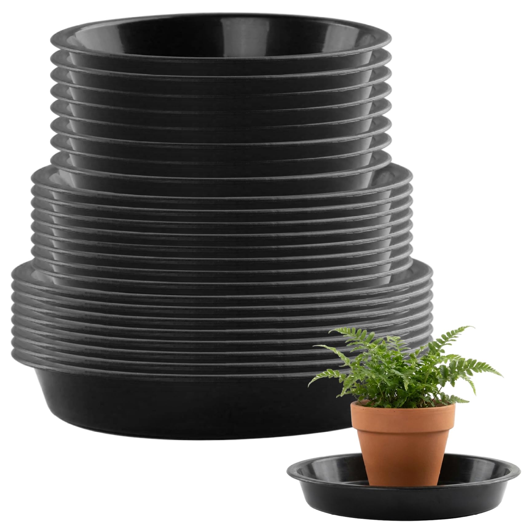 Soucoupes pour pots de fleurs avec plateau en plastique étanche pour collecter l'eau