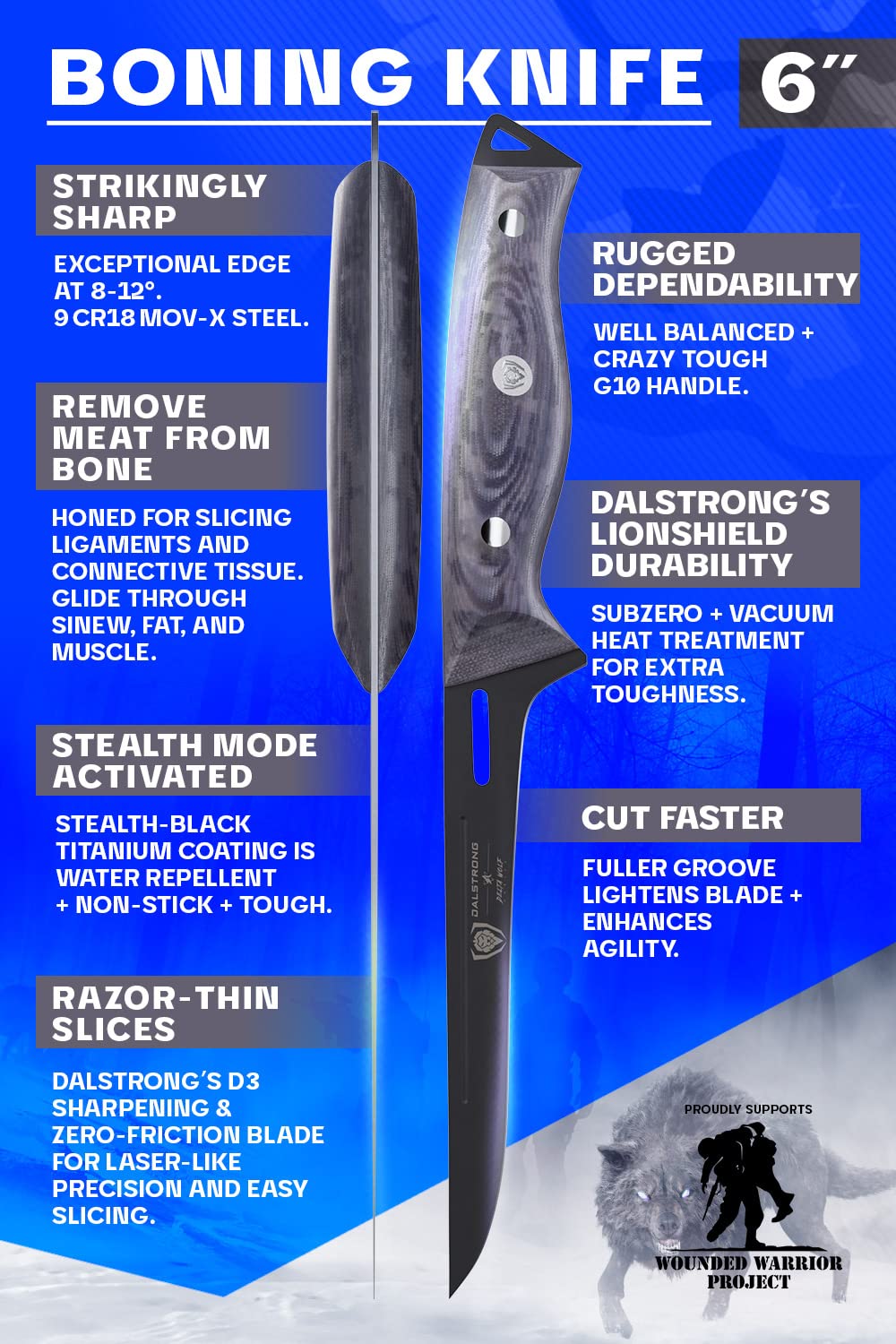 DALSTRONG Boning Knife - 6" - Delta Wolf Series
