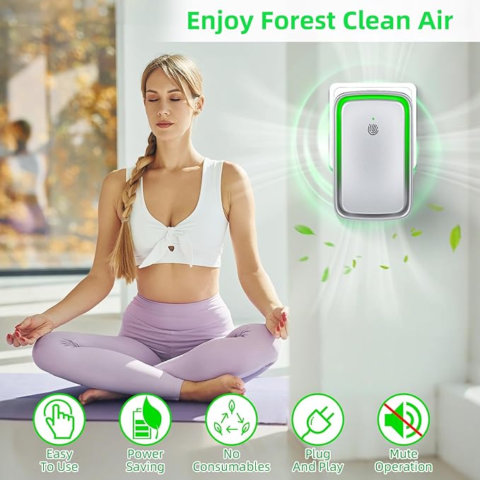 Purificador de Aire Ionico Enchufable 3 Paquetes Plata miniatura 2