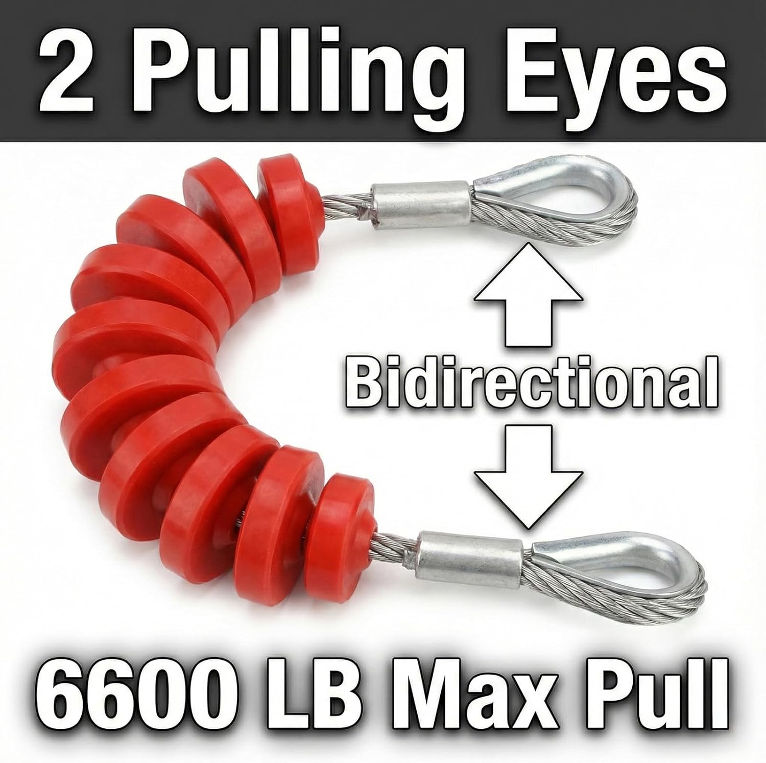 30464K 4-Inch Flexible Cable Conduit Mandrel, Cable Puller Flexible Mandrel Basket-Type Pulling Grip, 6600LB Capacity for Duct Preparation & Cable Pulling for Electrical Contractors