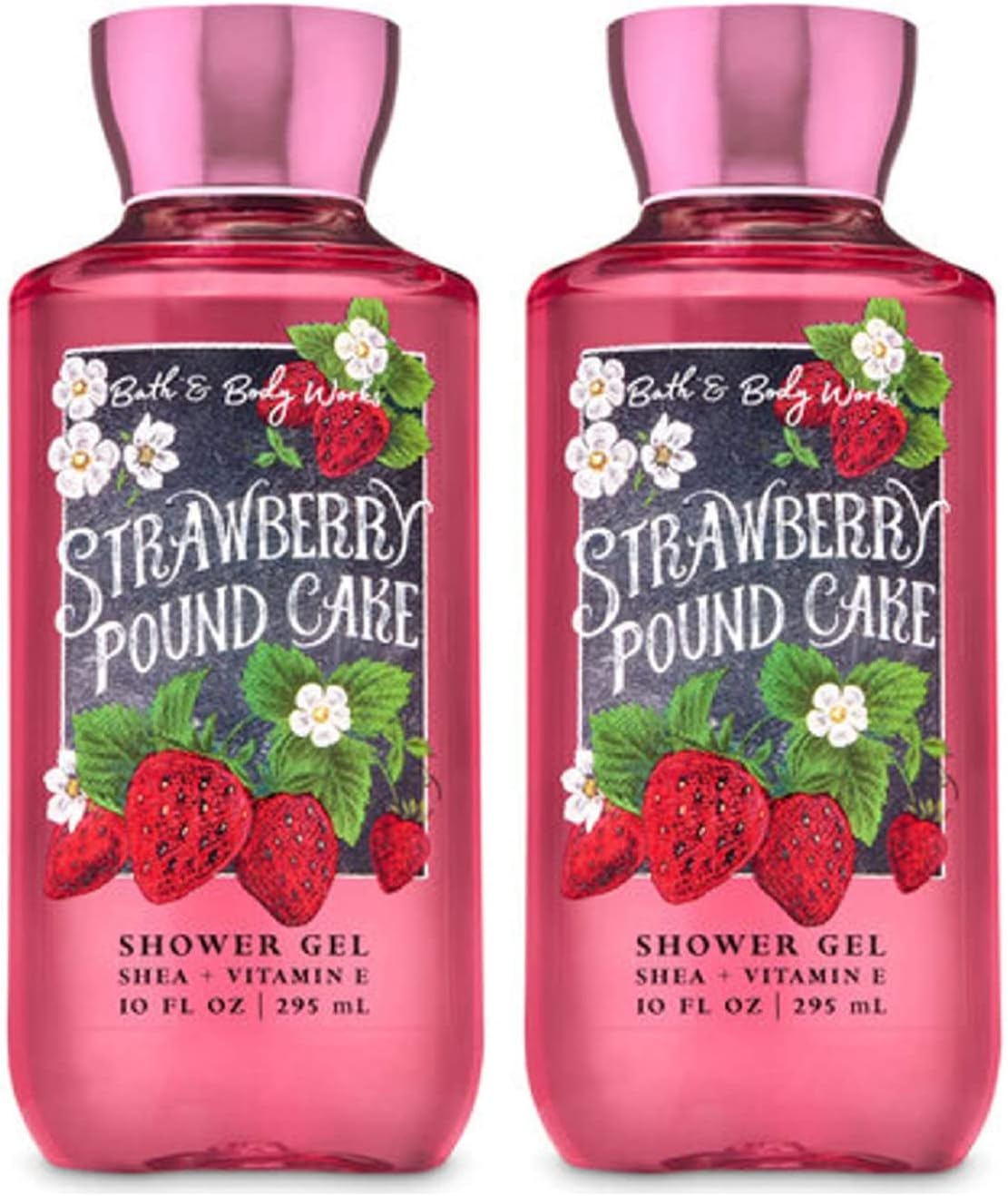 Bath and Body Works Strawberry Pound Cake Shower Gel 10 Oz 2 Pack (Strawberry Pound Cake)