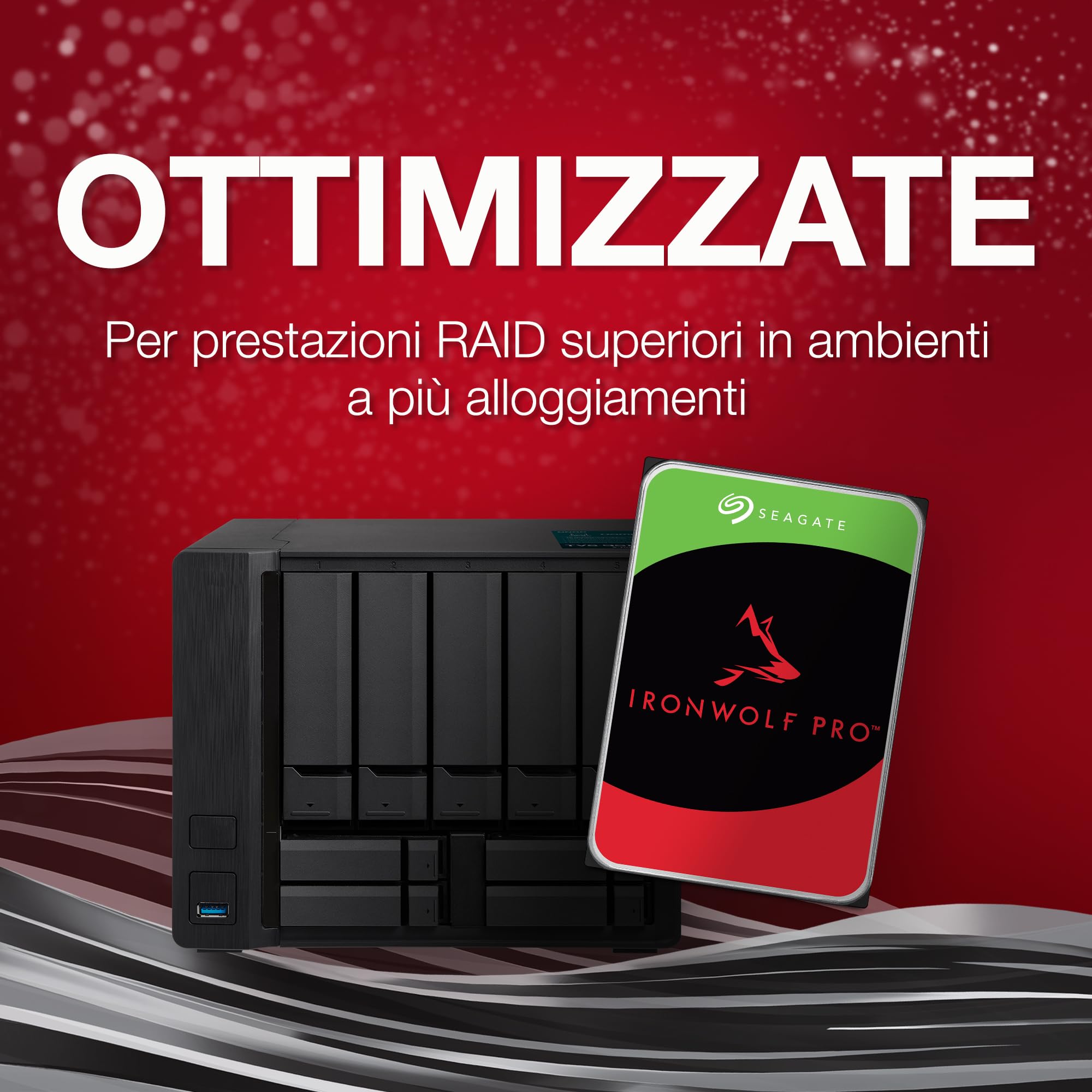 Seagate IronWolf Pro 24 TB, Unità disco interna NAS, 3.5 Inch, 7200 U/Min, CMR, 256 MB Cache, SATA 6 GB/S, incl. 3 Anni Rescue Service, Modellno.: ST24000NT002