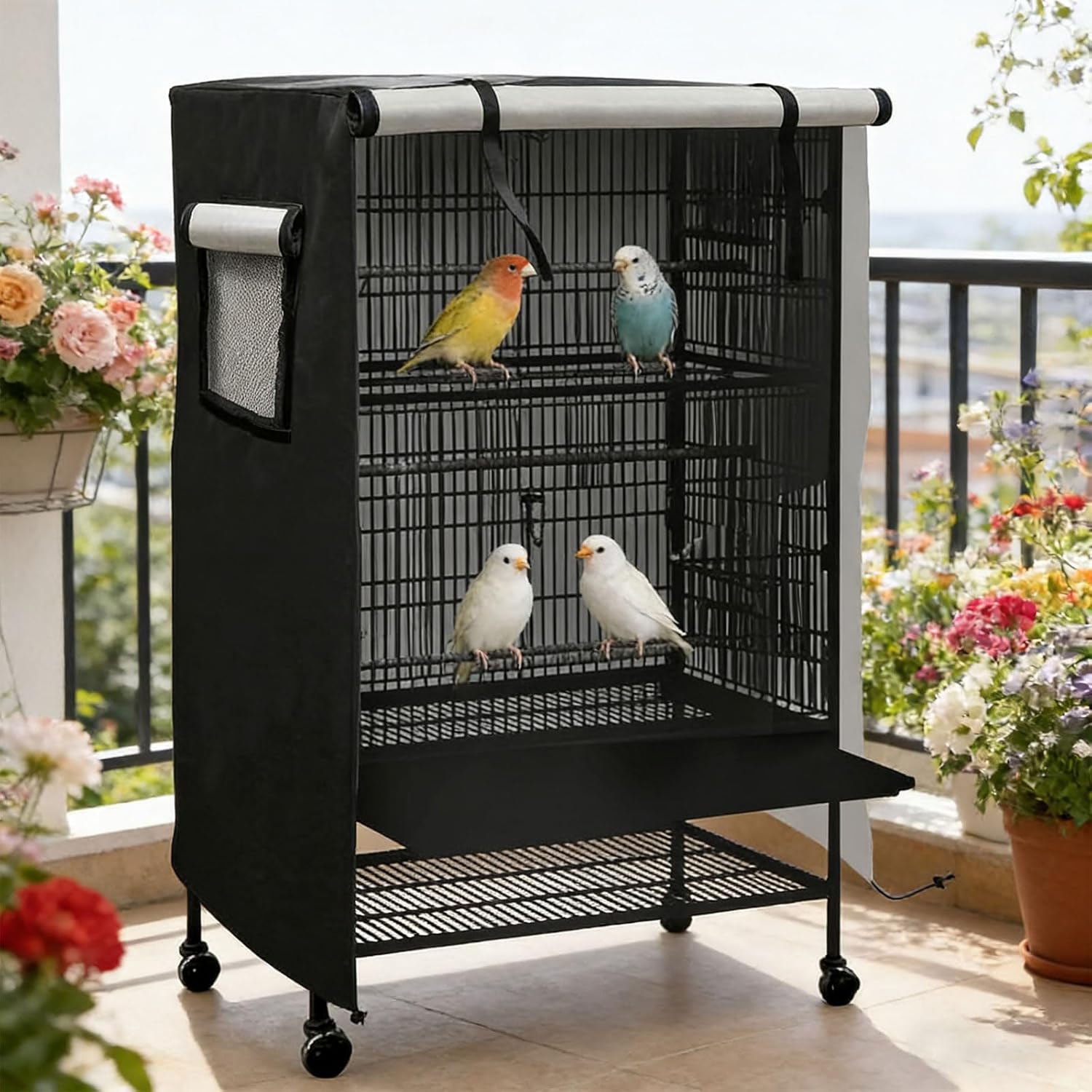 Practical Bird Cage Cover for Patios Use Block Uvs Sunlight with Ventilation Window Sun Shade Bird Cage