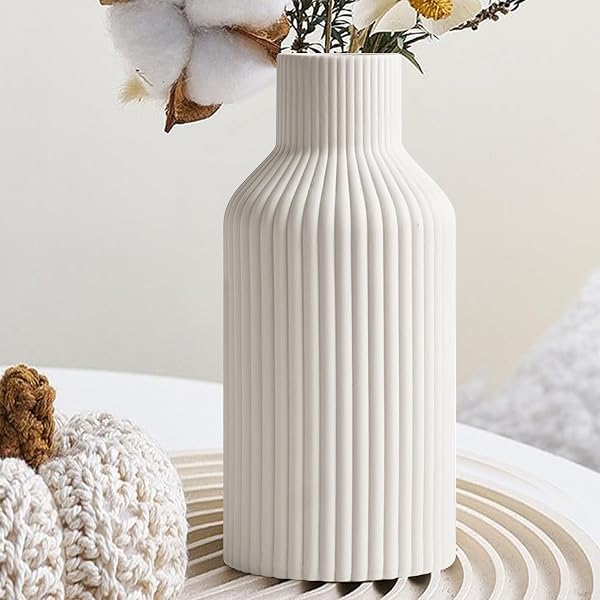 YADOBIG Vaso in Ceramica Bianco per Erba Della Pampa