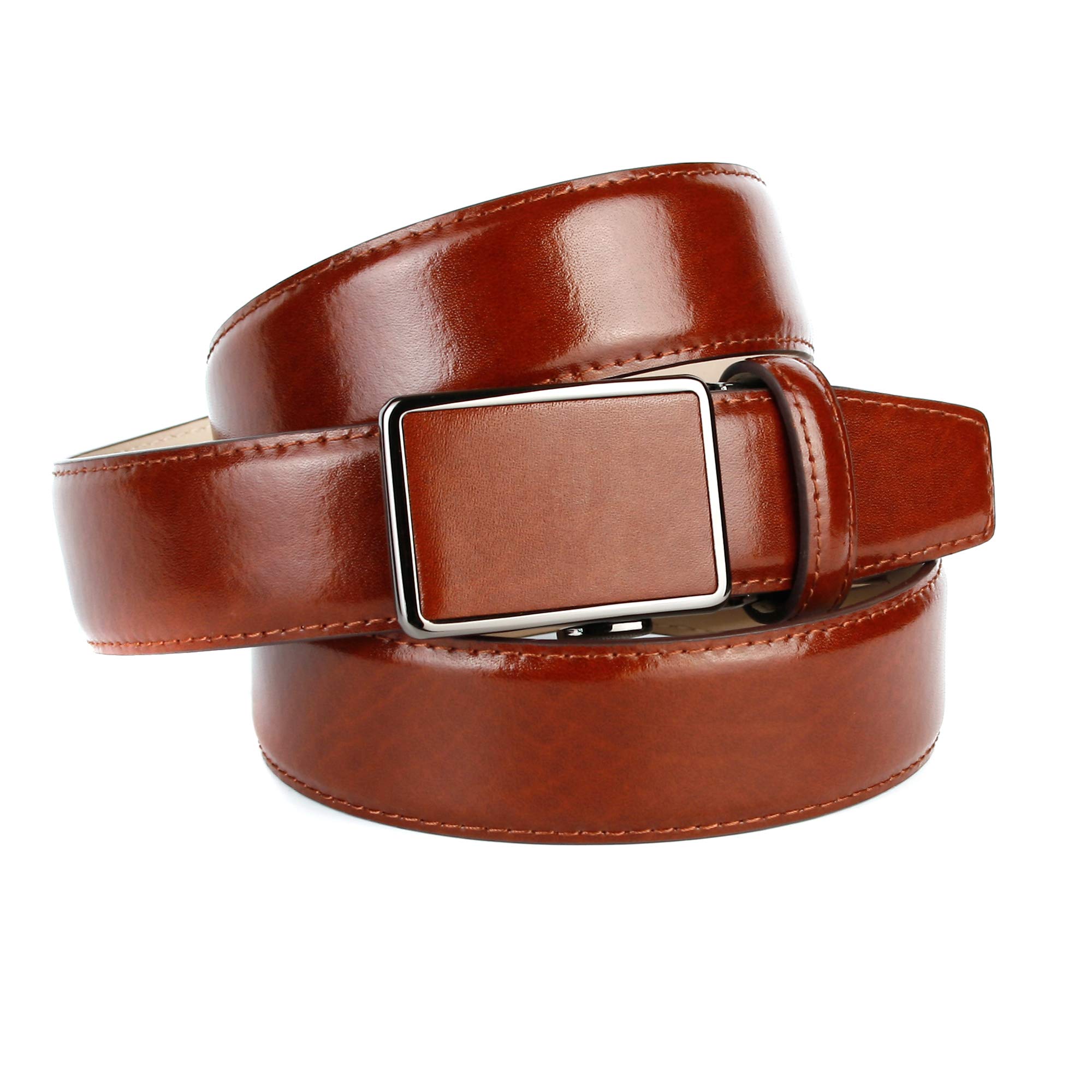 Anthoni Crown Herren Ledergürtel Cognac mit Automatikschließe Modell 37114