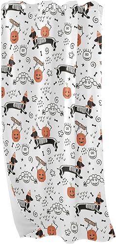 Miniatura 7 de Cortina opaca con patrón de Halloween de 84 pulgadas, cubierta de ventana para dormitorio y sala de estar, cortinas divisoras de sala de bahía,