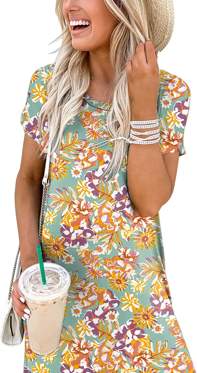 ANRABESS Womens Summer Maxi Dress Short Sleeve Casual Loose Long T Shirt Dresses Split Vacation Beach Sundress Travel Outfits - Image 6