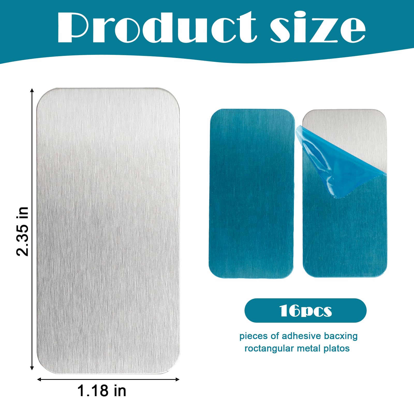 16 Pcs Adhesive Metal Plates for Magnetic Under Cabinet Lights, Stick-On — Amazon image 2