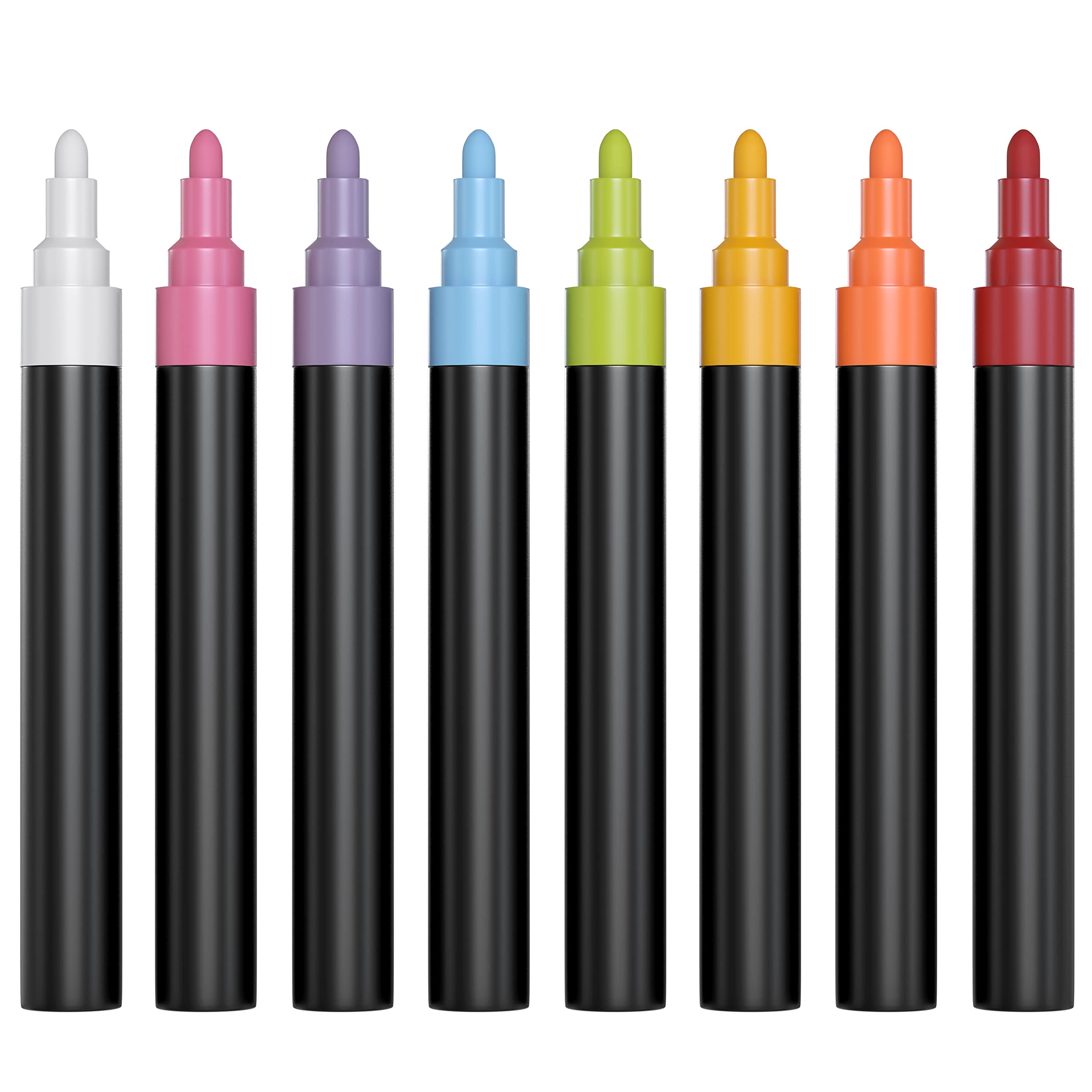 TMS Chalk Pens for Blackboards | unique Colour Liquid Markers for Chalkboards with Reversible Tip | use on Windows, Labels, Glass, Whiteboards | Wipeable, Toxic Free and Washable [Bold 6mm]