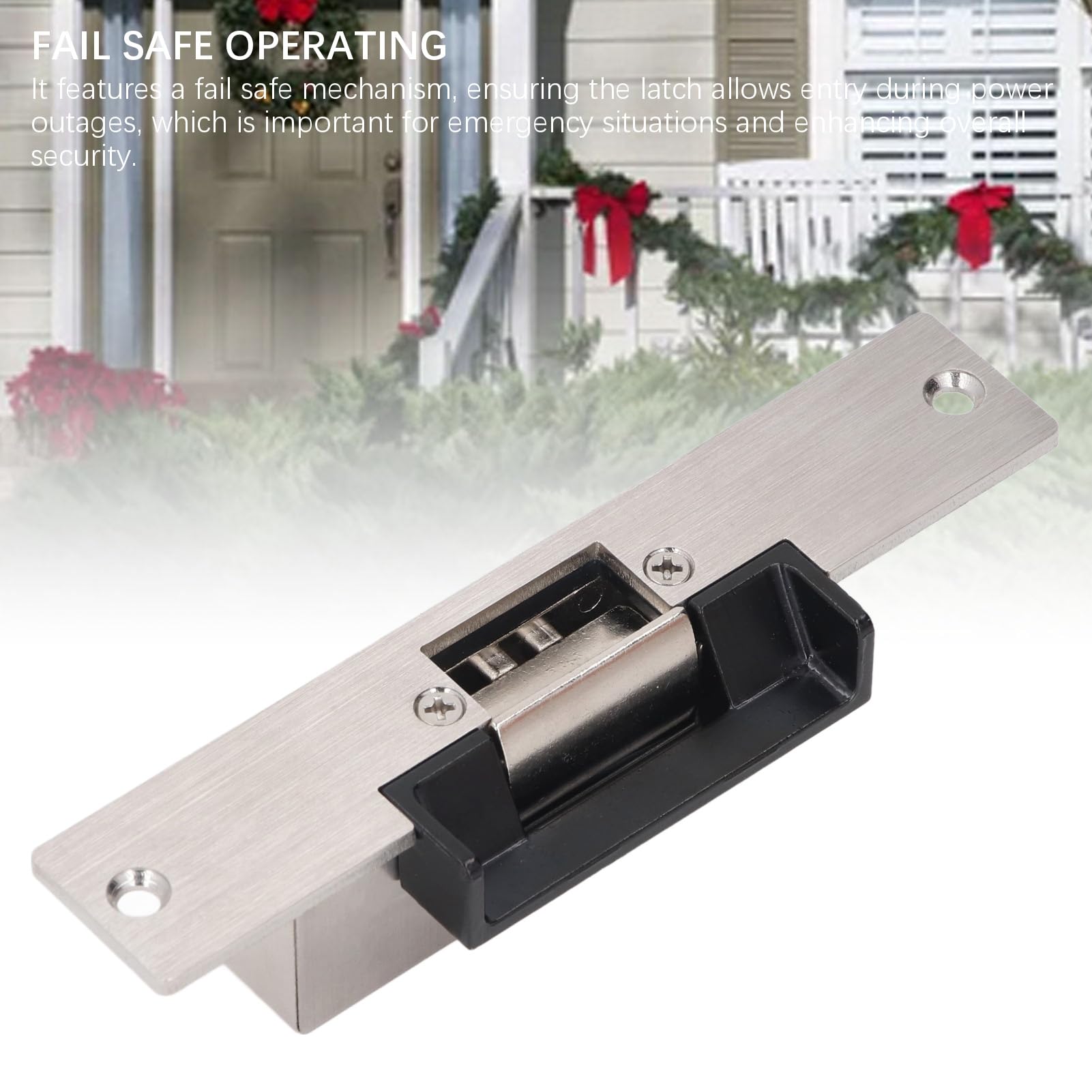 Fall Safe Electric Strike Lock 12V Mecanismo Seguro de Ataque Eléctrico para Cerraduras Cilíndricas El Bloqueo Eléctrico Fall Convierte las Cerraduras Cilíndricas Estándar en