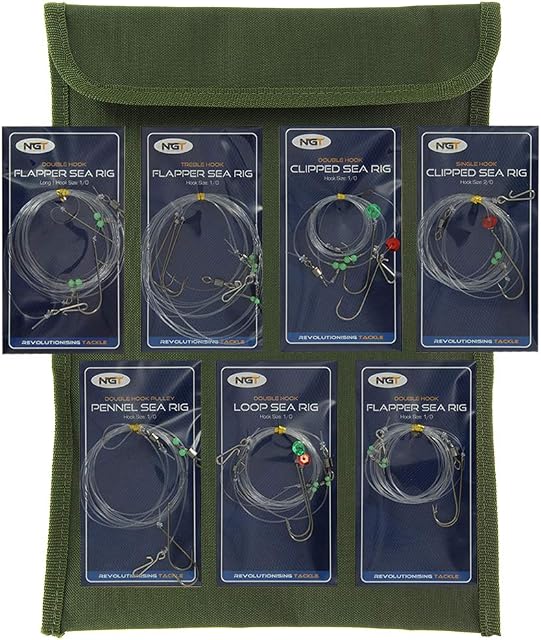 NGT 7x Sea Fishing Rigs Flapper Pennell Clipped Flattie Cod Bass Whiting and Case