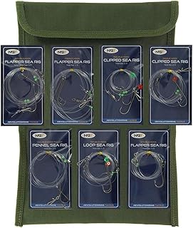 NGT 7x Sea Fishing Rigs Flapper Pennell Clipped Flattie Cod Bass Whiting and Case