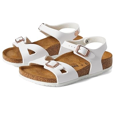 Birkenstock Kids Rio (Toddler/Little Kid/Big Kid) Girls Shoes White Birko Flor