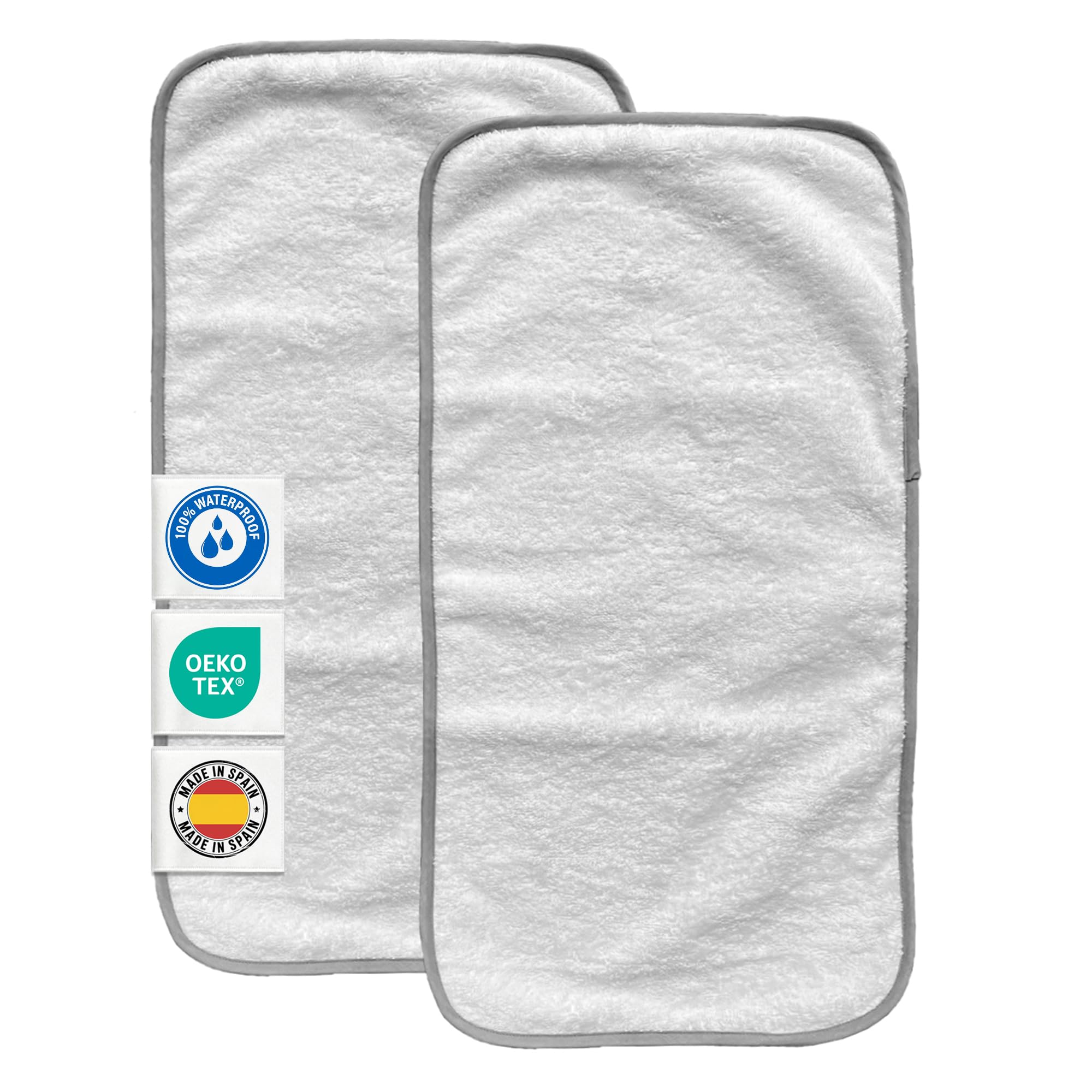 MIMUSELINA | Pack 2 Toalla Cambiador Bebe Impermeable | 59x30 cm | Toalla Impermeable para el Cambiador de tu bebé | Fabricada en Algodón de Rizo 100% | Ideal para Cambiar a tu bebé en cualquier sitio
