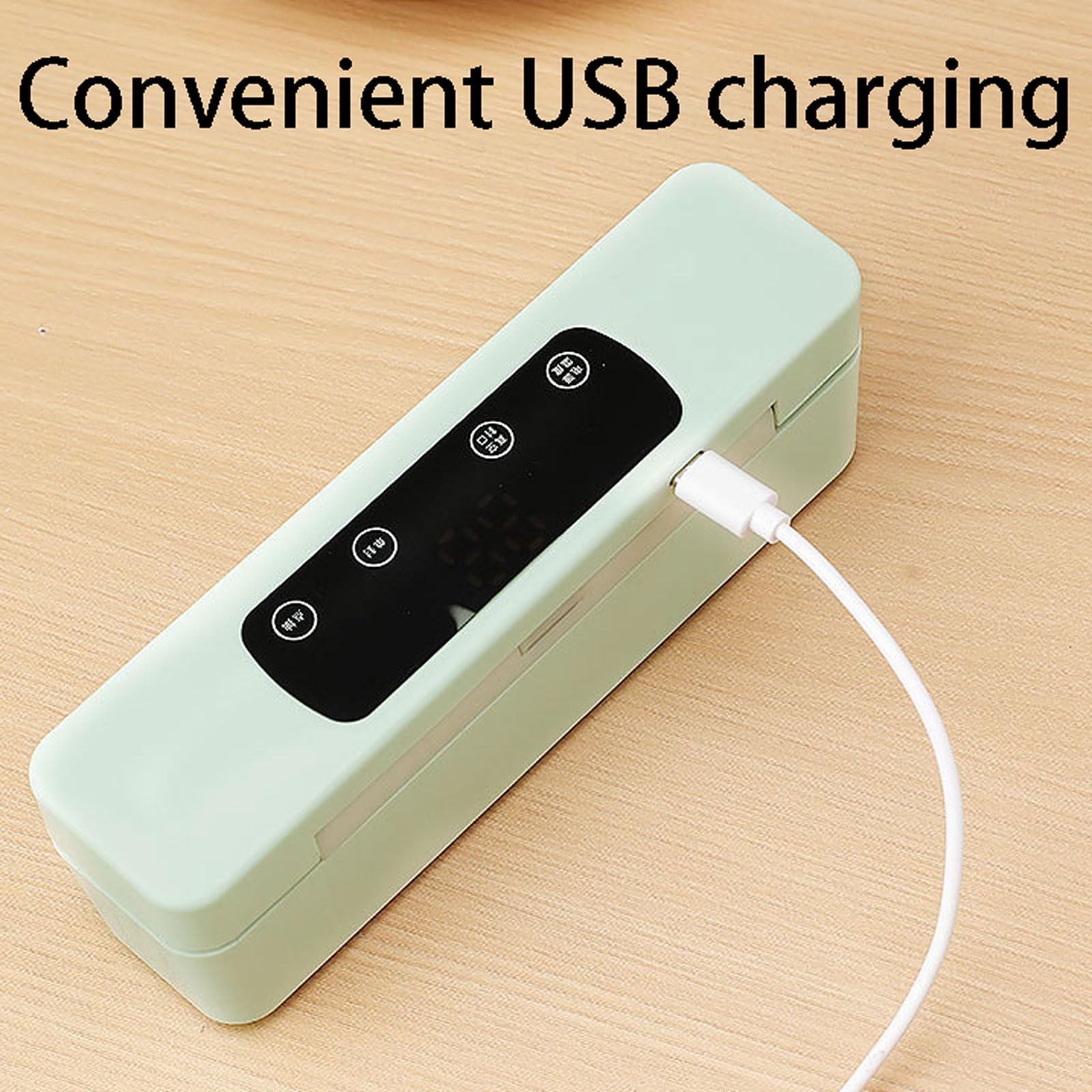 máquina de envasado al vacío, Selladora al vacío portátil, totalmente automática, inalámbrica, de mano, recargable(Green+large Bag)